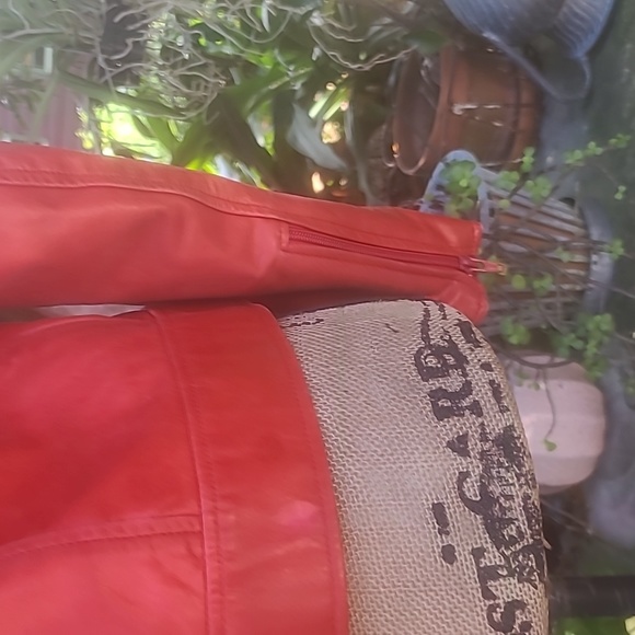 A Pro Peaux red leather L zip front jacket. Gently worn - Picture 6 of 9